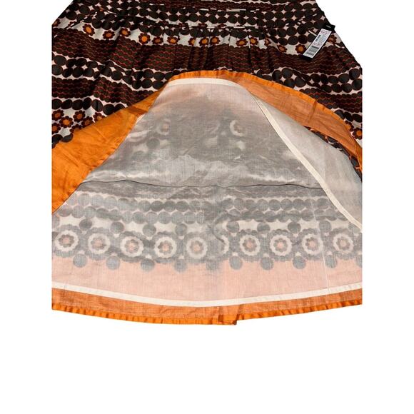 Madison Festive Cotton Orange‎ Brown Tan Red Skirt Size 8 Zipper NWT $86 - Picture 4 of 7
